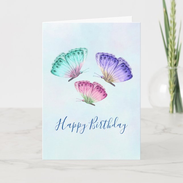 Carte Beurre d'aquarelle couleur mignonne Anniversaire (Devant)