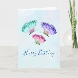 Carte Beurre d'aquarelle couleur mignonne Anniversaire