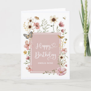 Carte Beurre de Fleur sauvage roux Muet Joyeux anniversa