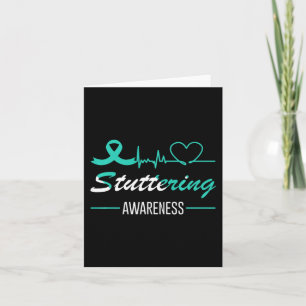 Carte Beurre de sensibilisation Turquoise Ruban Coeur
