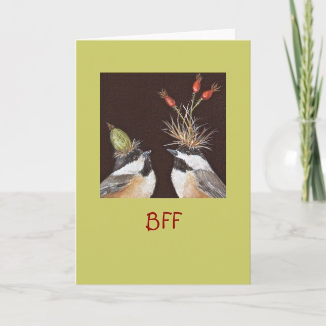 Carte BFF avec poulets (Devant)