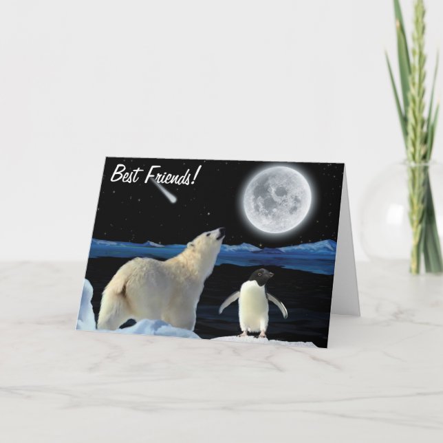 Carte BFF Best Friends Forever POLAR BEAR & PEGUIN (Devant)
