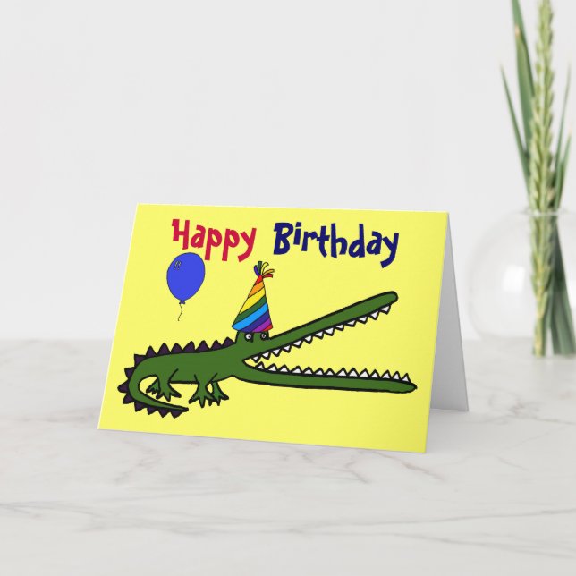 Carte BG- Happy Birthday Crocodile Card (Devant)