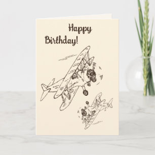 Carte Bi-plans Art Déco - Joyeux anniversaire.