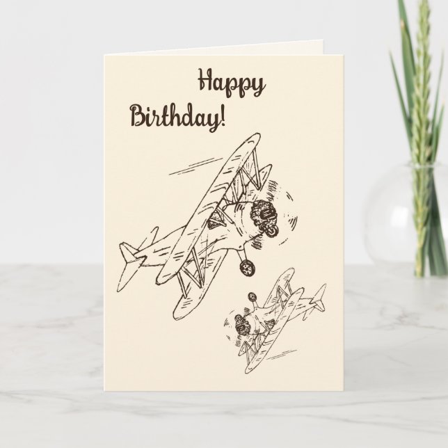 Carte Bi-plans Art Déco - Joyeux anniversaire. (Devant)