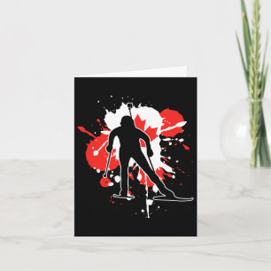 Carte Biathlète Drapeau Canada - Biathlon Canadien 1