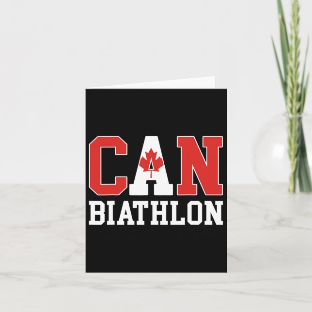 Carte Biathlète du drapeau canadien - Biathlon Can Canad (Devant)