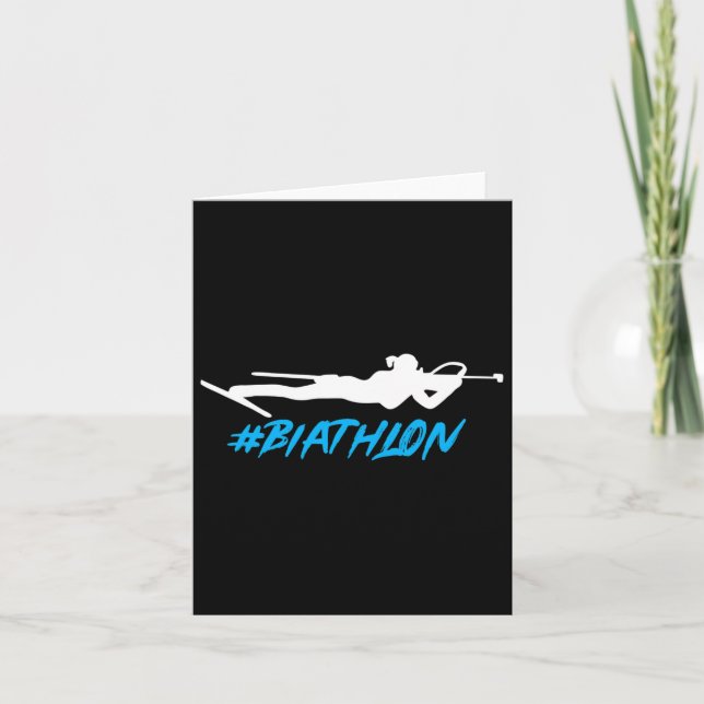 Carte Biathlon Biathlète Ski de fond Cible Sho (Devant)