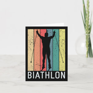 Carte Biathlon Biathlète Sports d'hiver Ski de fond