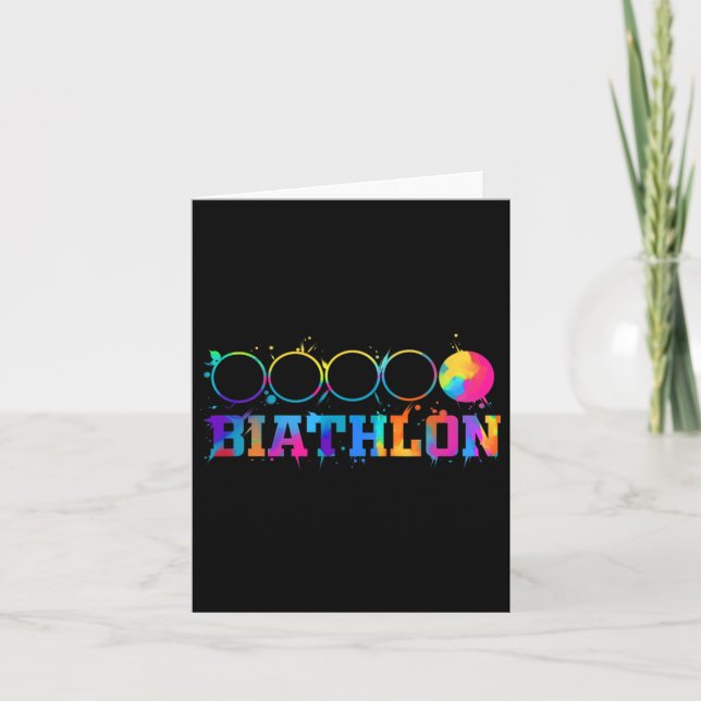 Carte Biathlon Cible Tireur Stand Cadeau (Devant)