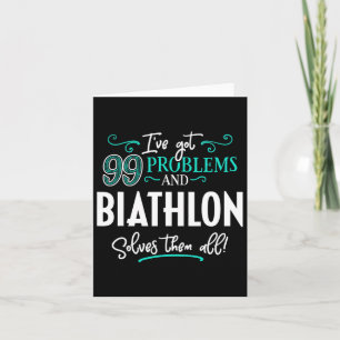 Carte Biathlon Design Cadeau - Biathlon Les Résout Tous 