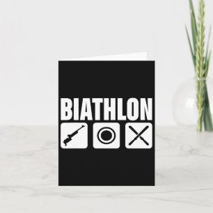 Carte Biathlon Drôle Biathlète Cible Sports Tir Ski
