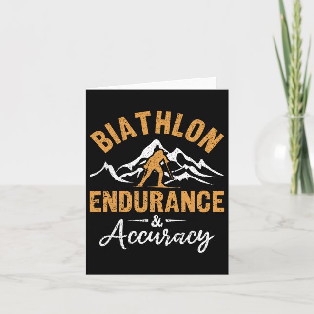 Carte Biathlon Endurance Précision Biathlète Ski Tir (Devant)