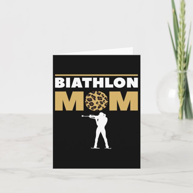 Carte Biathlon Maman Compétition de ski Biathlète 1 (Devant)
