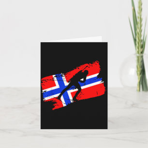 Carte Biathlon norvège drapeau norvégien ski de fond