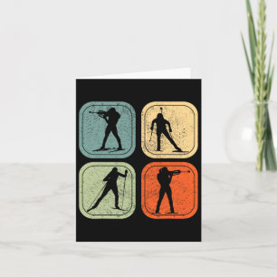 Carte Biathlon Ski Biathlète Sports d'hiver Ski de fond