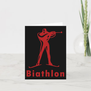 Carte Biathlon Ski Skieur Sports d'Hiver Ski de Fond