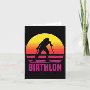 Carte Biathlon Sport Vintage d'hiver