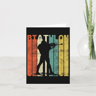 Carte Biathlon vintage Retro Biathlète