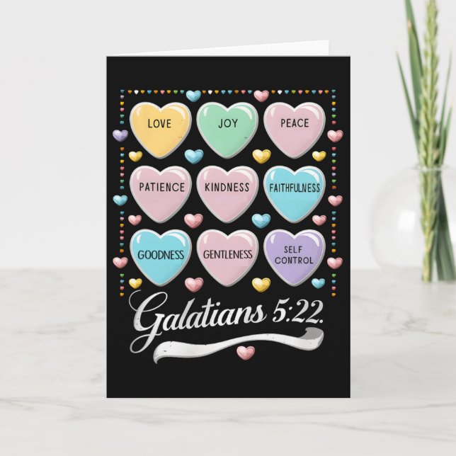 Carte Bible Christian Valentine Galatians 5 22 Conversat (Devant)