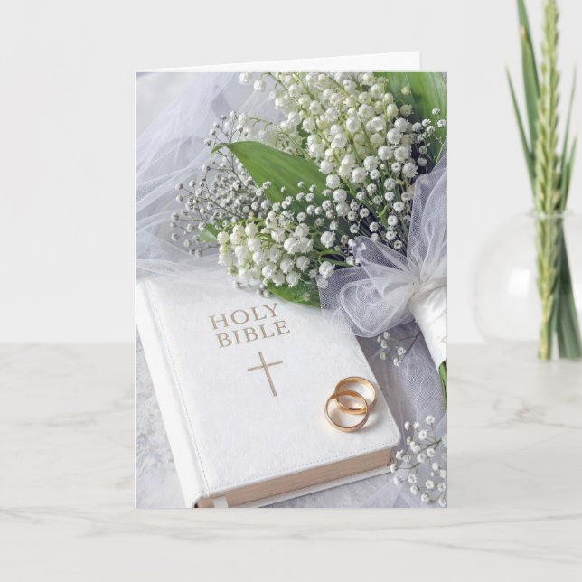Carte Bible de mariage avec bouquet de muguet (Devant)