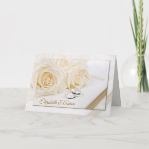 Carte Bible de mariage et roses avec noms