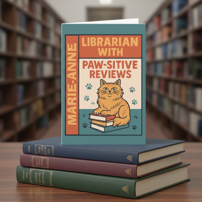 Carte Bibliothécaire avec des critiques positives - Chat (Créateur téléchargé)