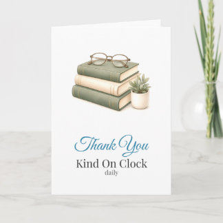 Carte Bibliothécaire Merci Gentil Sur L'Horloge