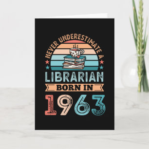 Carte Bibliothécaire né 1963 60e anniversaire Livre Love