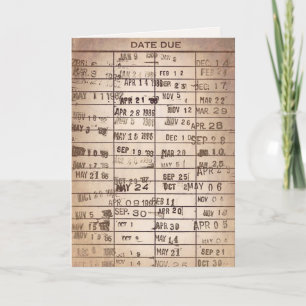 Carte Bibliothèque Vintage Anniversaire