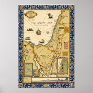 Carte Biblique de la Terre Sainte Poster