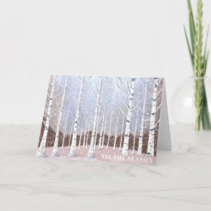 Carte Bibouleau neigeux Noël Dusty Blue ID1003