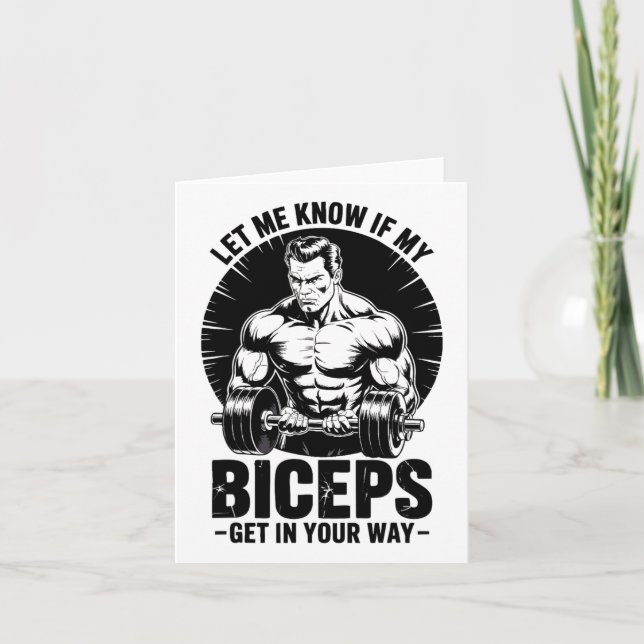 Carte Biceps amusant Fitness Bodybuilding Poids Lifting (Devant)