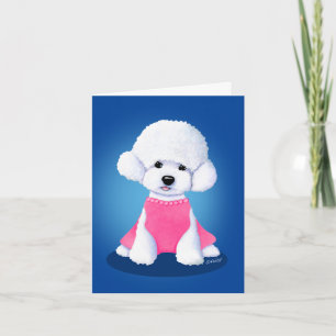 Carte Bichon en rose