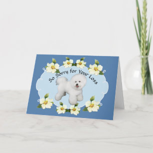 Carte Bichon Frise avec Sympathie Bleue Dogwood