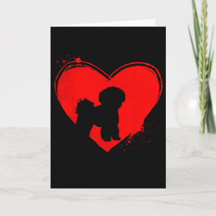 Carte Bichon Frise Chien Forme de Coeur Saint-Valentin A