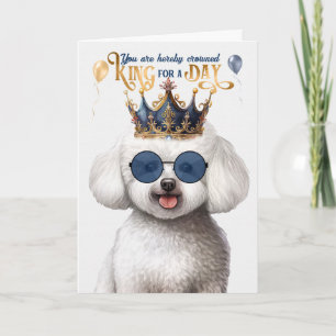 Carte Bichon Frise Chien King pour une journée d'anniver