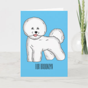Carte Bichon frise dog dessin animé