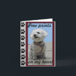 Carte Bichon Frise Greeting Card<br><div class="desc">This card goes with the many other Bichon paw prints</div>