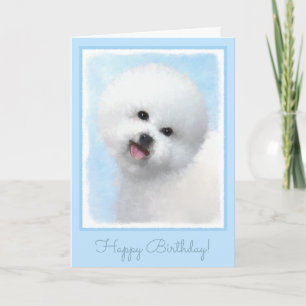 Carte Bichon Frise Painting - Cute Original Dog Art