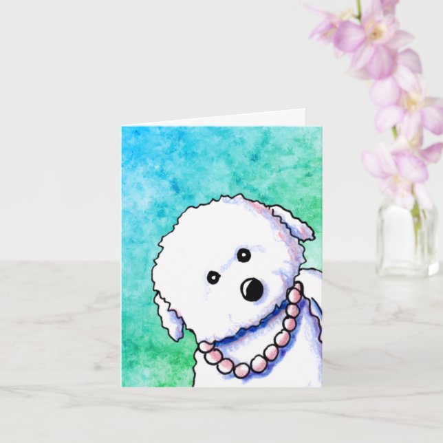 Carte Bichon In Pearls (Orchidée)