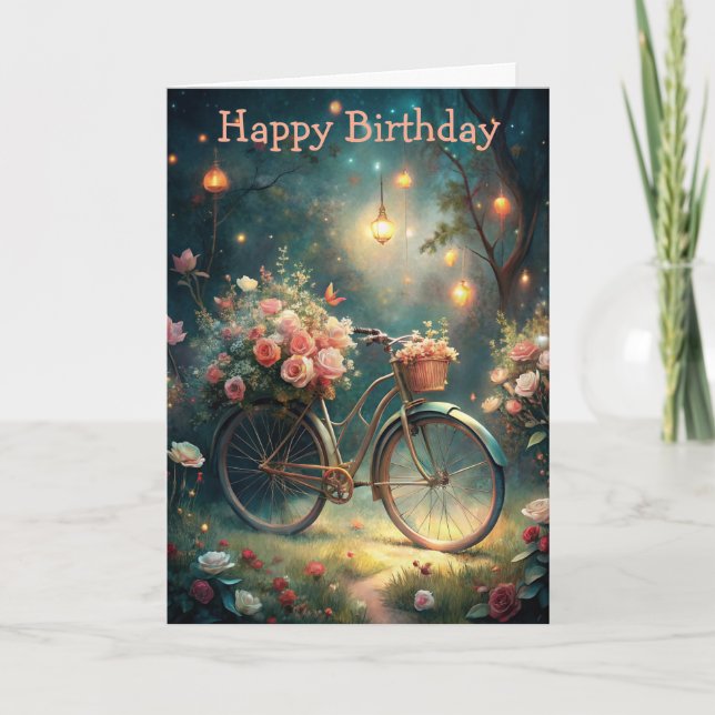 Carte Bicycle and Flowers (Devant)