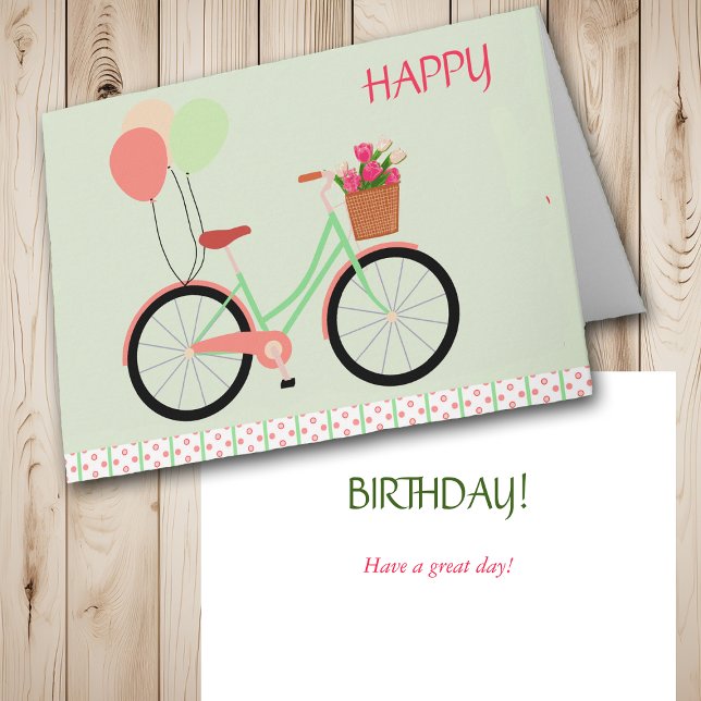 Carte Bicyclettes et ballons Anniversaire (Créateur téléchargé)