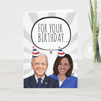 Carte BIDEN HARRIS ANNIVERSAIRE : Nous à la Maison Blanc