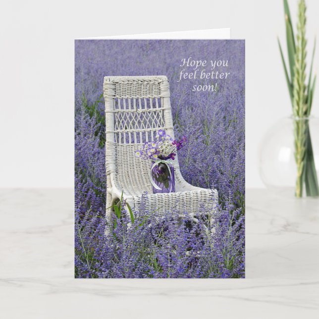 Carte Bien bientôt Bouquet sur chaise (Devant)