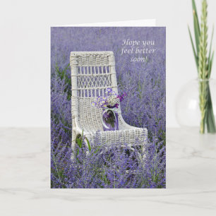 Carte Bien bientôt Bouquet sur chaise