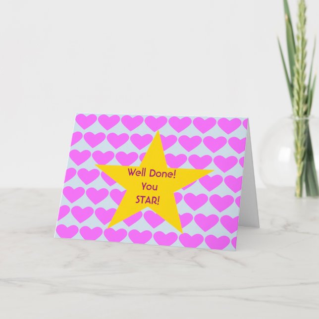 Carte Bien fait, vous êtes une star ! Félicitations (Devant)