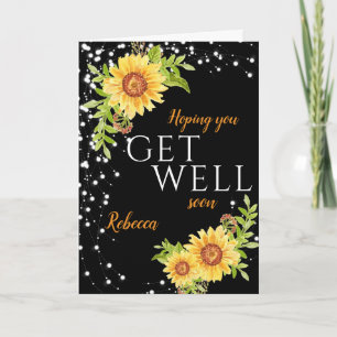 Carte Bien Floral jaune Tournesol