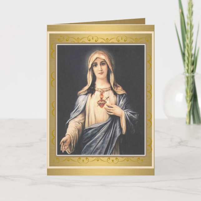 Carte Bienheureuse Vierge Marie Immaculée Coeur Religieu (Devant)