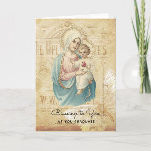 Carte Bienheureuse Vierge Marie Jésus Début de la gradua